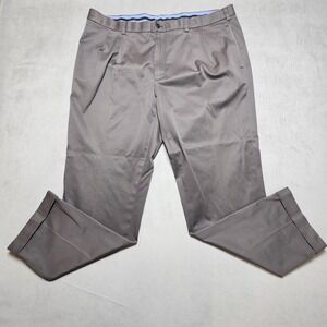 Brooks Brothers Elliot Men 42x32 Charcoal Grey Double Pleated Cuffed Dress Pants